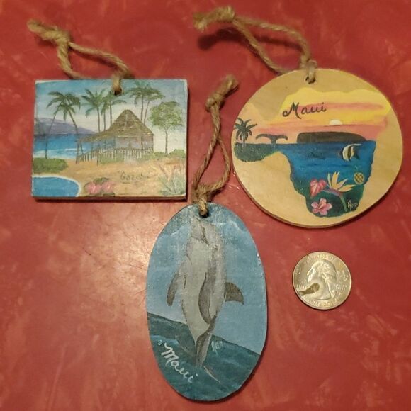 Made on Maui Christmas Ornaments Set of 3 Hawaii - Picture 1 of 5